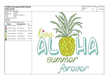 Instant download machine embroidery  watermelon hello summer