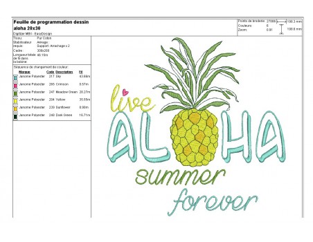 Instant download machine embroidery  watermelon hello summer