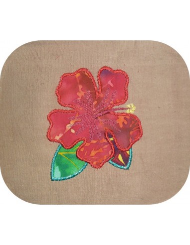 motif de broderie accorche torchon hibiscus ITH