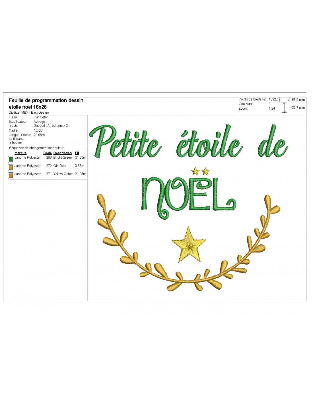 Motif De Broderie Petite étoile De Noël