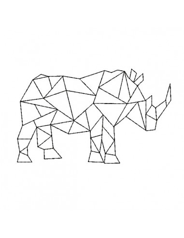 Motif De Broderie Rhinoceros Geometrique