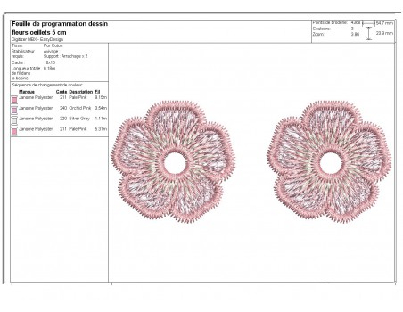 Instant download machine  embroidery design little flowers