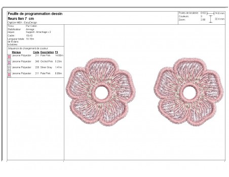 Instant download machine  embroidery design little flowers