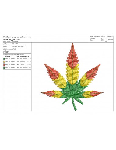 Broderie diamant Bob Marley Feuille de Weed – Broderies Diamant