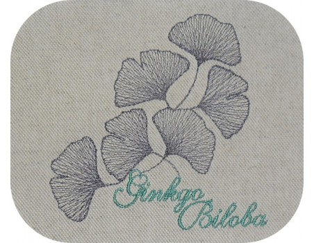 Motif de broderie machine  ginkgo biloba