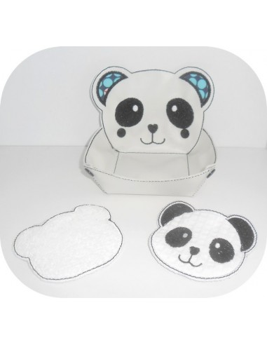 motif de broderie tête doudou panda à broder tout dans le cadre