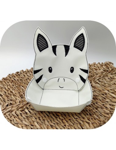 machine embroidery design ith zebra head box