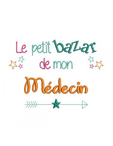 machine embroidery design text doctor Bazaar