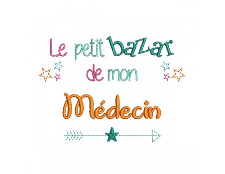 machine embroidery design text doctor Bazaar