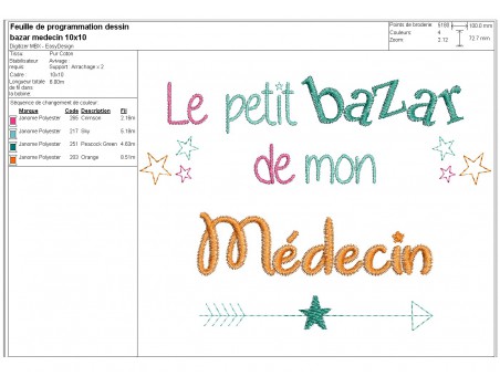 machine embroidery design text doctor Bazaar