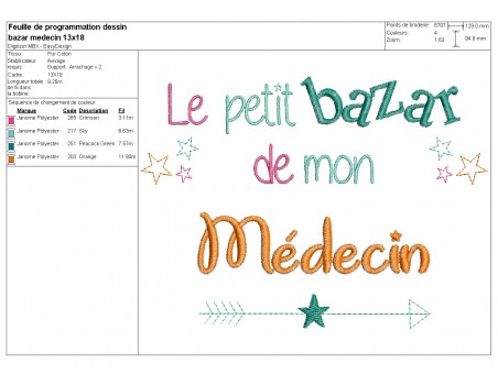 machine embroidery design text doctor Bazaar