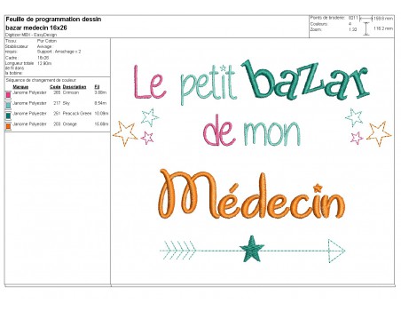 machine embroidery design text doctor Bazaar