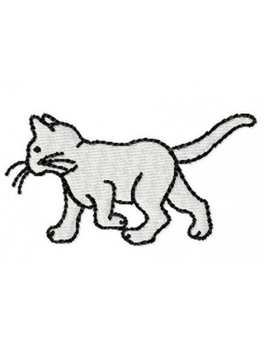 Machine embroidery design white cat