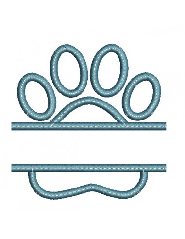 machine embroidery design applique and customizable dog  or cat paw