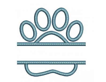 machine embroidery design applique and customizable dog  or cat paw