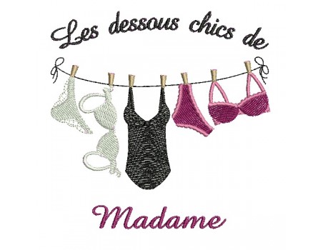 Motif de broderie machine dessous chics femme