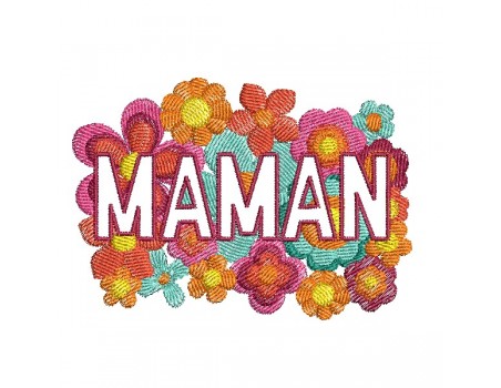 machine embroidery design flowers mom