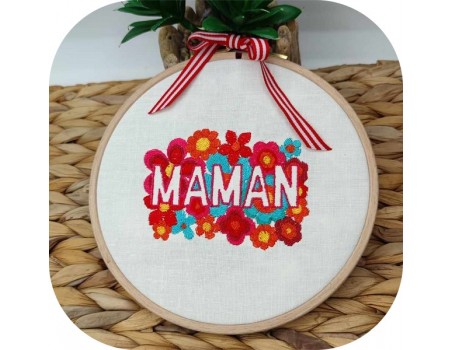 machine embroidery design flowers mom