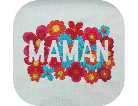 machine embroidery design flowers mom