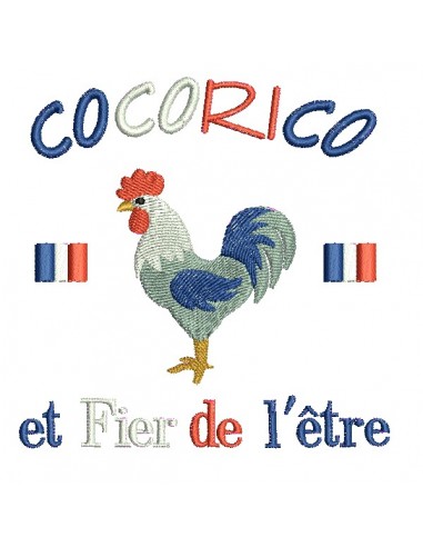 Motif de broderie machine coq cocorico