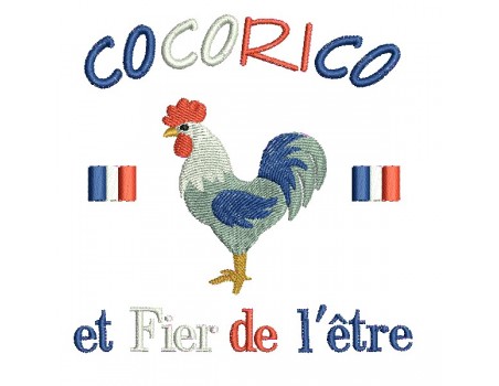 Motif de broderie machine coq cocorico