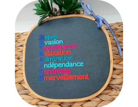 machine embroidery design acrostic retirement