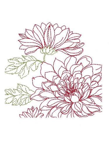 Motif de broderie machine fleur