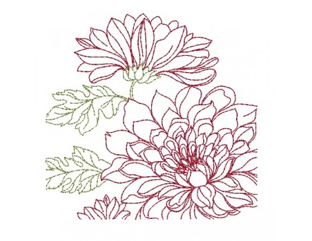 Motif de broderie machine fleur