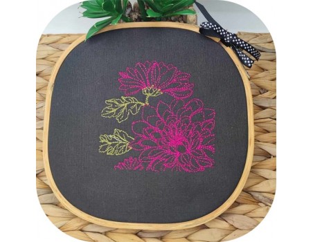 Motif de broderie machine fleur