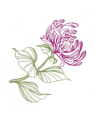 Motif de broderie machine chrysanthème