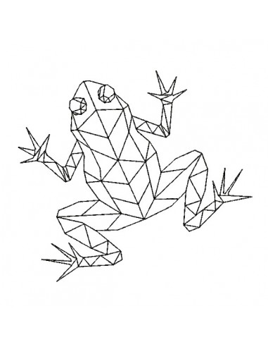 machine embroidery design origami frog