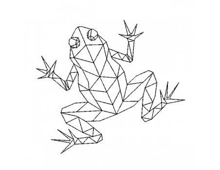 machine embroidery design origami frog