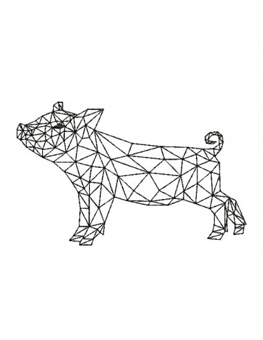 machine embroidery design origami pig