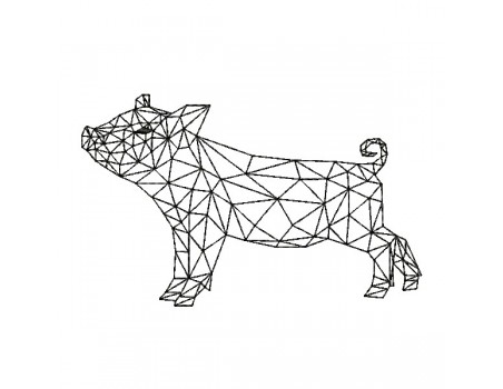 machine embroidery design origami pig