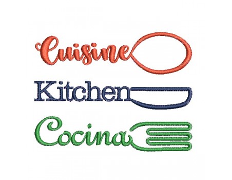 machine embroidery design kitchen