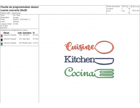 machine embroidery design kitchen