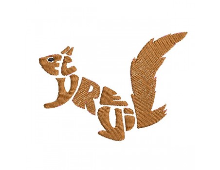 machine embroidery design squirrel