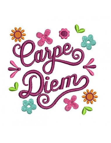 Motif de broderie machine carpe diem