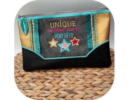 machine embroidery design text unique and applique star