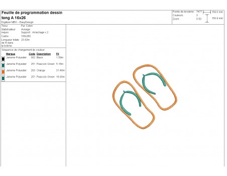 machine embroidery design  applique flip flops