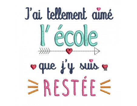 Motif de broderie machine texte école