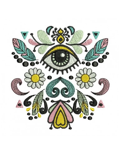 machine embroidery design  hippie eye