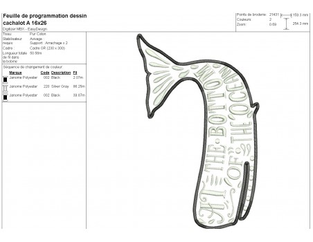 machine embroidery design applique sperm whale