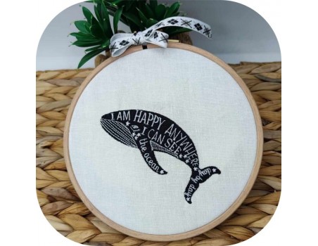 Motif de broderie machine baleine