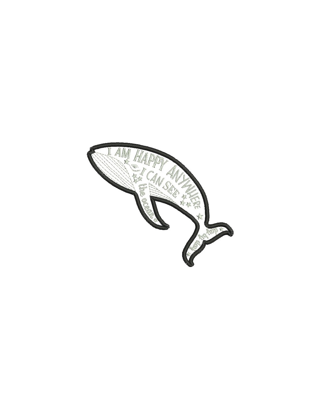 machine embroidery design applique whale