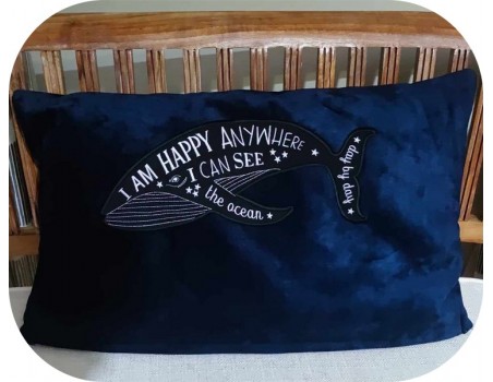 Motif de broderie machine baleine appliquée