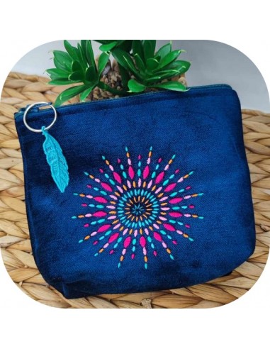 Motif de broderie machine mandala hippie