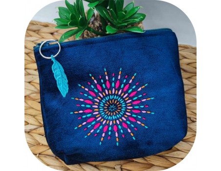 Motif de broderie machine mandala hippie