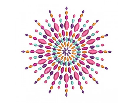 Motif de broderie machine mandala hippie