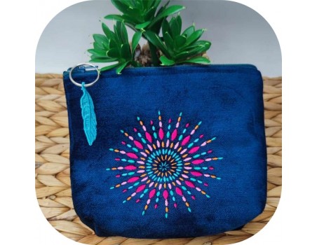 Motif de broderie machine mandala hippie